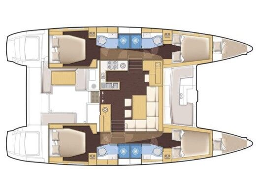 Catamaran  Lagoon 450F Boot Grundriss