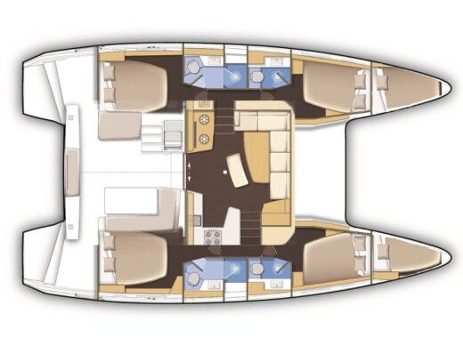 Catamaran  Lagoon 42 Boat design plan