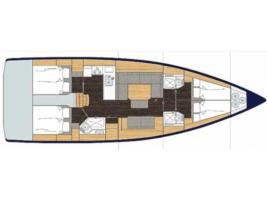 Sailboat  Bavaria C45 Boot Grundriss