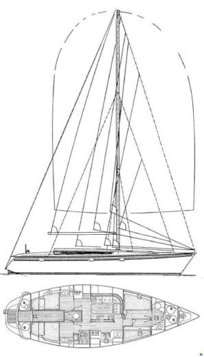 Sailboat Jeanneau Sun Kiss 45 Plan du bateau