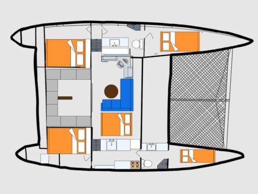 Catamaran Catamaran 50 foot Boat layout