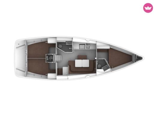 Sailboat Bavaria 41 Boot Grundriss