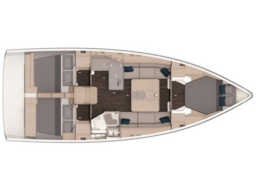 Sailboat  Dufour 37 Plattegrond van de boot