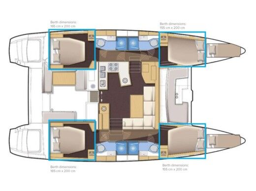 Catamaran Lagoon Lagoon 450 F Planimetria della barca