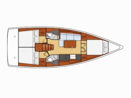 Sailboat  Oceanis 38.1 Boat layout