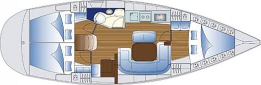 Sailboat Bavaria 2003 Boot Grundriss