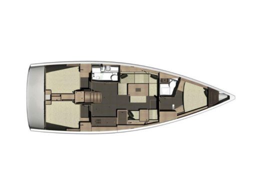 Sailboat DUFOUR 412 Grand Large Plattegrond van de boot