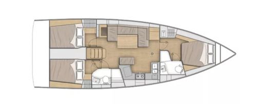 Sailboat  Oceanis 40.1 Plattegrond van de boot