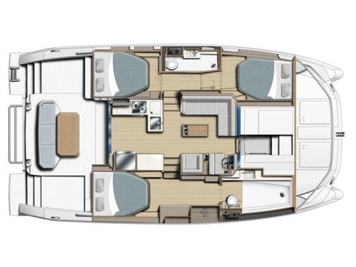Sailboat  Moorings 403 PC Plattegrond van de boot