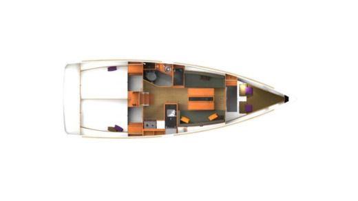 Sailboat Jeanneau SUN ODYSSEY 349 QR Plattegrond van de boot