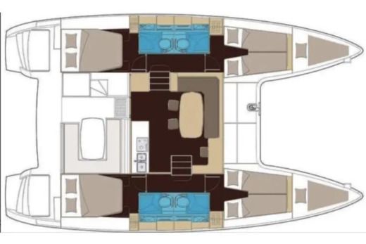 Catamaran Lagoon Lagoon 400 Boot Grundriss