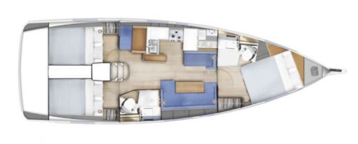 Sailboat Jeanneau Sun Odyssey 410 Plan du bateau