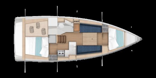 Sailboat Jeanneau Sun Odyssey 350 Boot Grundriss