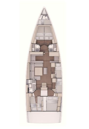 Sailboat Dufour 530GL Boot Grundriss