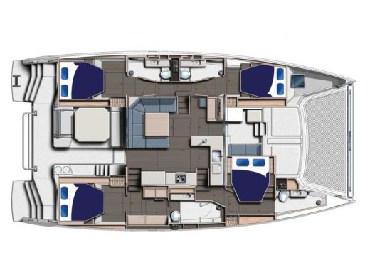 Catamaran  Moorings 5000-5/4 Plan du bateau