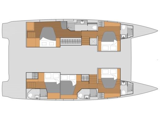 Catamaran  Aura 51 Boat layout
