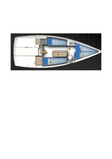 Sailboat BENETEAU first 260 Plattegrond van de boot