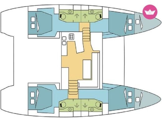 Catamaran Lagoon 45 2014 Σχέδιο κάτοψης σκάφους