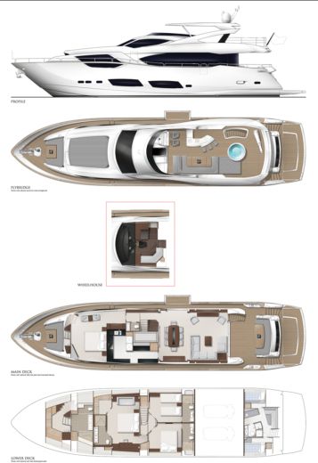 Motorboat Sunseeker 95 Boot Grundriss