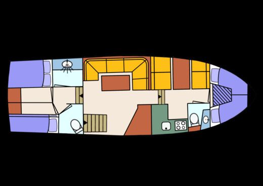 Houseboat Valerie Vacance 1200 Plano del barco
