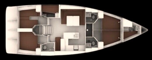 Sailboat Bavaria Cruiser 56 Plano del barco