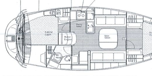 Sailboat Bavaria 37 Plattegrond van de boot
