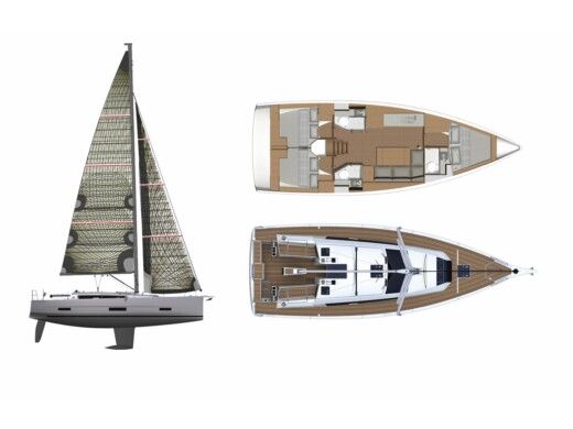 Sailboat DUFOUR 390 Grand Large Planimetria della barca
