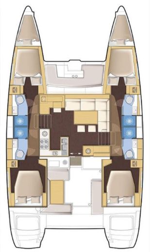 Catamaran Lagoon Lagoon 450 F Plattegrond van de boot