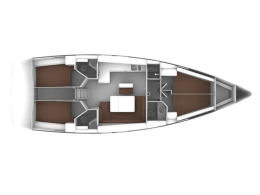 Sailboat  Bavaria 46 Cruiser Plattegrond van de boot