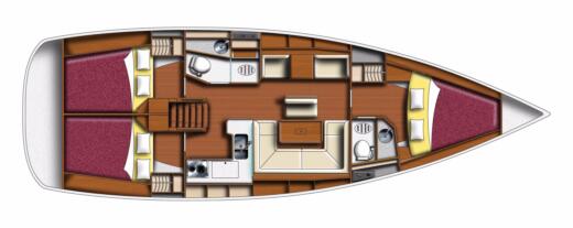 Sailboat Jeanneau Sun Odyssey 409 Boot Grundriss