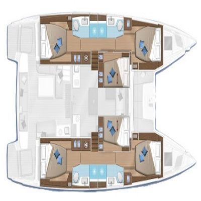 Catamaran  Lagoon 50 Planimetria della barca