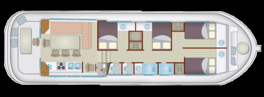 Houseboat Pénichette® P1500 Flying Bridge boat plan