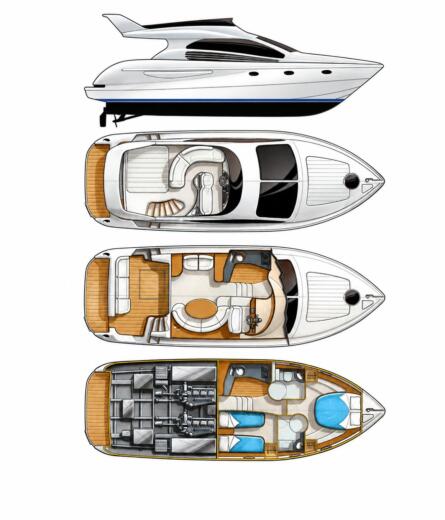 Motorboat Azimut Azimut 43 Boot Grundriss
