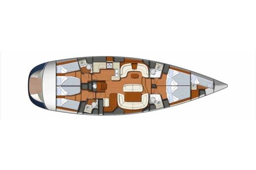 Sailboat Jeanneau Sun Odyssey 54 Ds Σχέδιο κάτοψης σκάφους