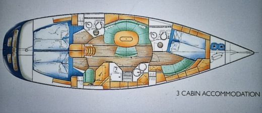 Sailboat X-Yachts X-442 MK2 Plan du bateau