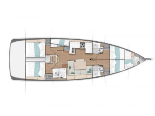 Sailboat  Sun Odyssey 490 Planimetria della barca