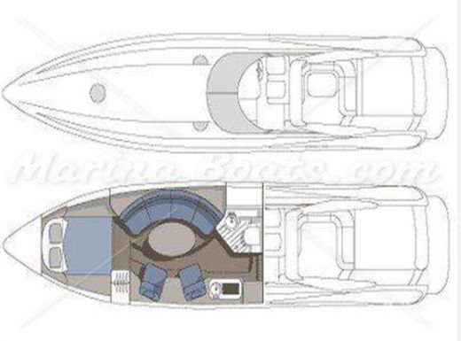 Motorboat Sunseeker Superhawk 48 boat plan