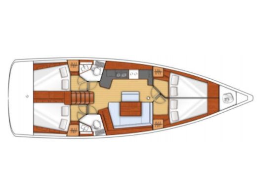 Sailboat Beneteau Oceanis 45 Σχέδιο κάτοψης σκάφους