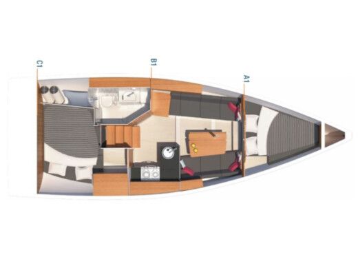 Sailboat  Hanse 315 Boot Grundriss