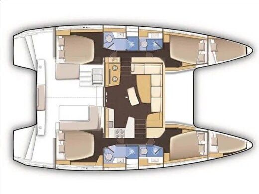 Catamaran Lagoon Lagoon 42 Plattegrond van de boot