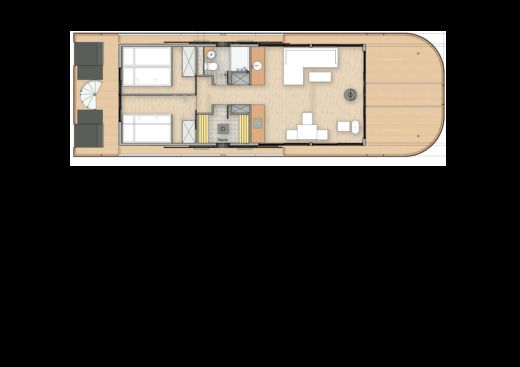 Houseboat Nautilus Hausboote Vagabund 43 m.Kamin+Sauna - führerscheinpflichtig Boat layout