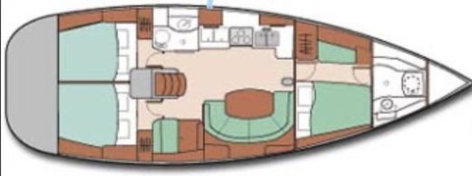 Sailboat Beneteau Oceanis Clipper 411 Planimetria della barca