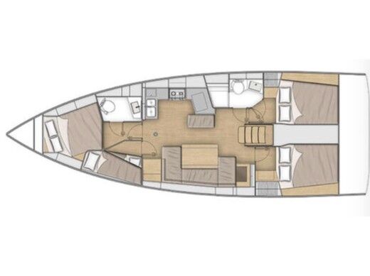 Sailboat Beneteau Oceanis 40.1 Plattegrond van de boot