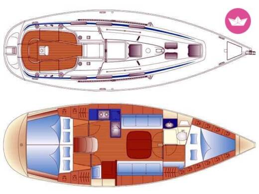 Sailboat Bavaria 36 Cruiser Plan du bateau