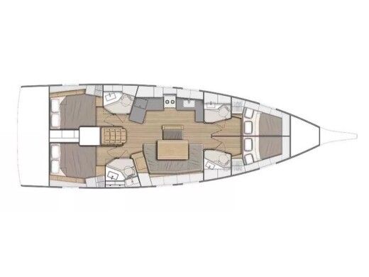 Sailboat  Oceanis 46.1 (4 cab) Plattegrond van de boot