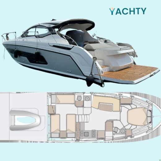 Motorboat Azimut Atlantis 45 Plattegrond van de boot