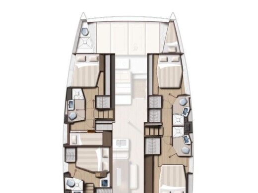 Catamaran  Bali 4.6 Boat layout