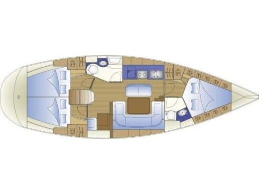 Sailboat  Bavaria 42 Boot Grundriss