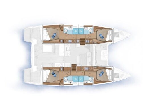 Catamaran  Lagoon 46 boat plan