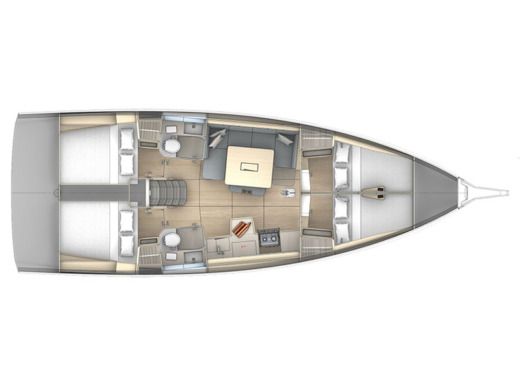 Sailboat  Dufour 41 GL Plattegrond van de boot